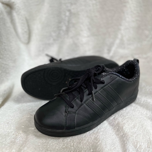 Mens Adidas Neo Label Advantage Clean VS Sneakers Triple Black F76599 - Picture 9 of 10